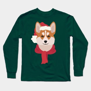 Christmas Pembroke Corgi Dog Face Long Sleeve T-Shirt